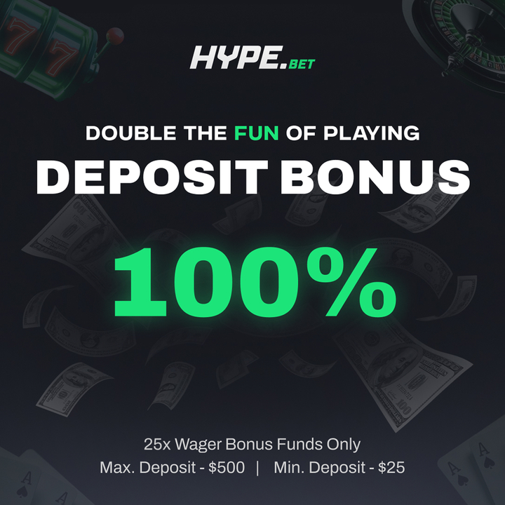 Hype.bet 100% Deposit Bonus